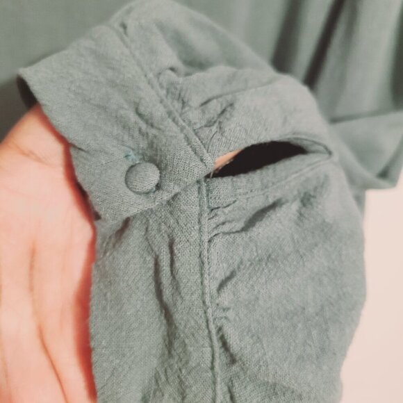 Umgee | Women's Light Green Linen Blend Mini Dress With Fringe (Size 1XL) - Picture 10 of 14